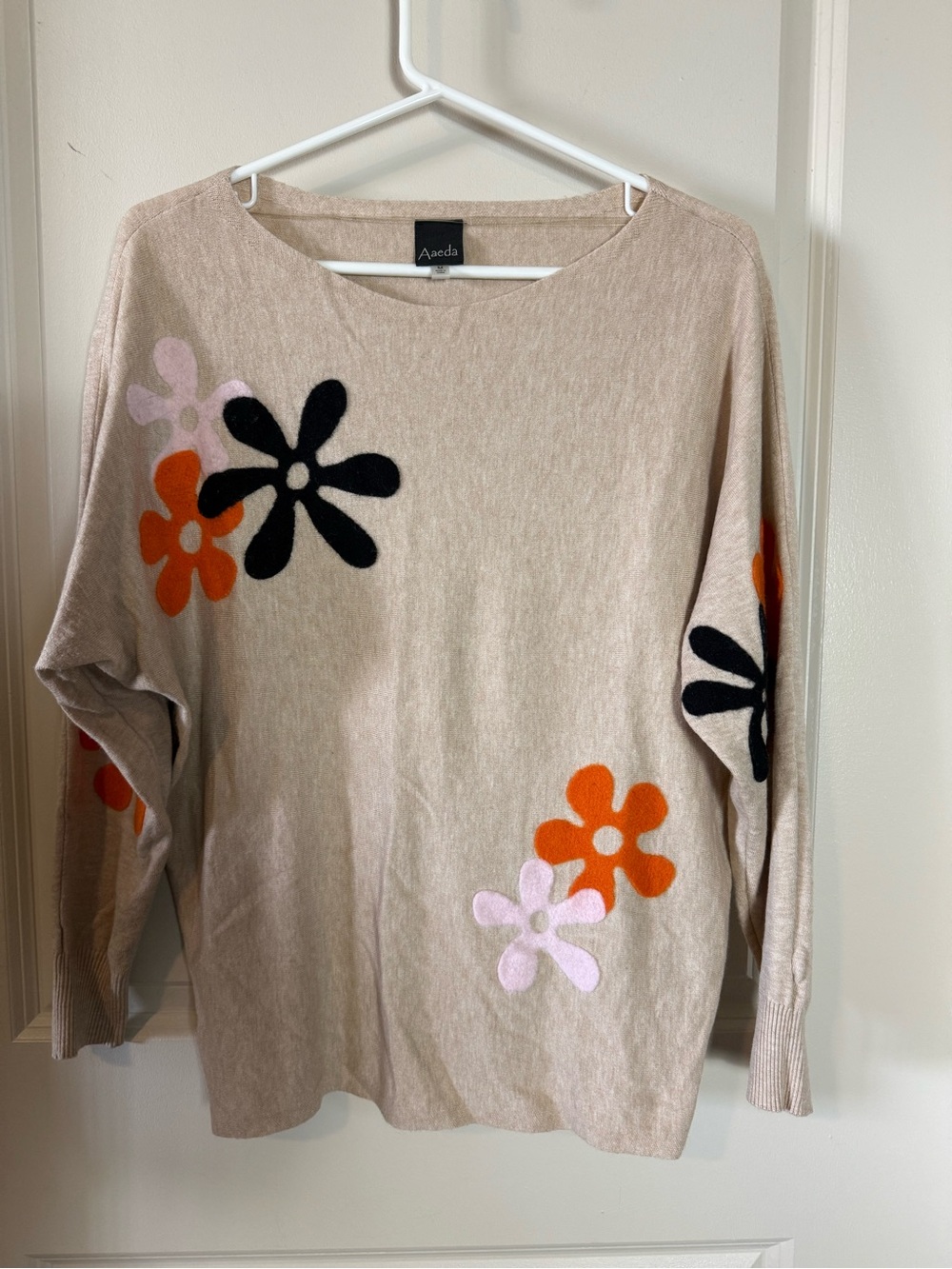 AVEDA Neutral Beige Crewneck Top
